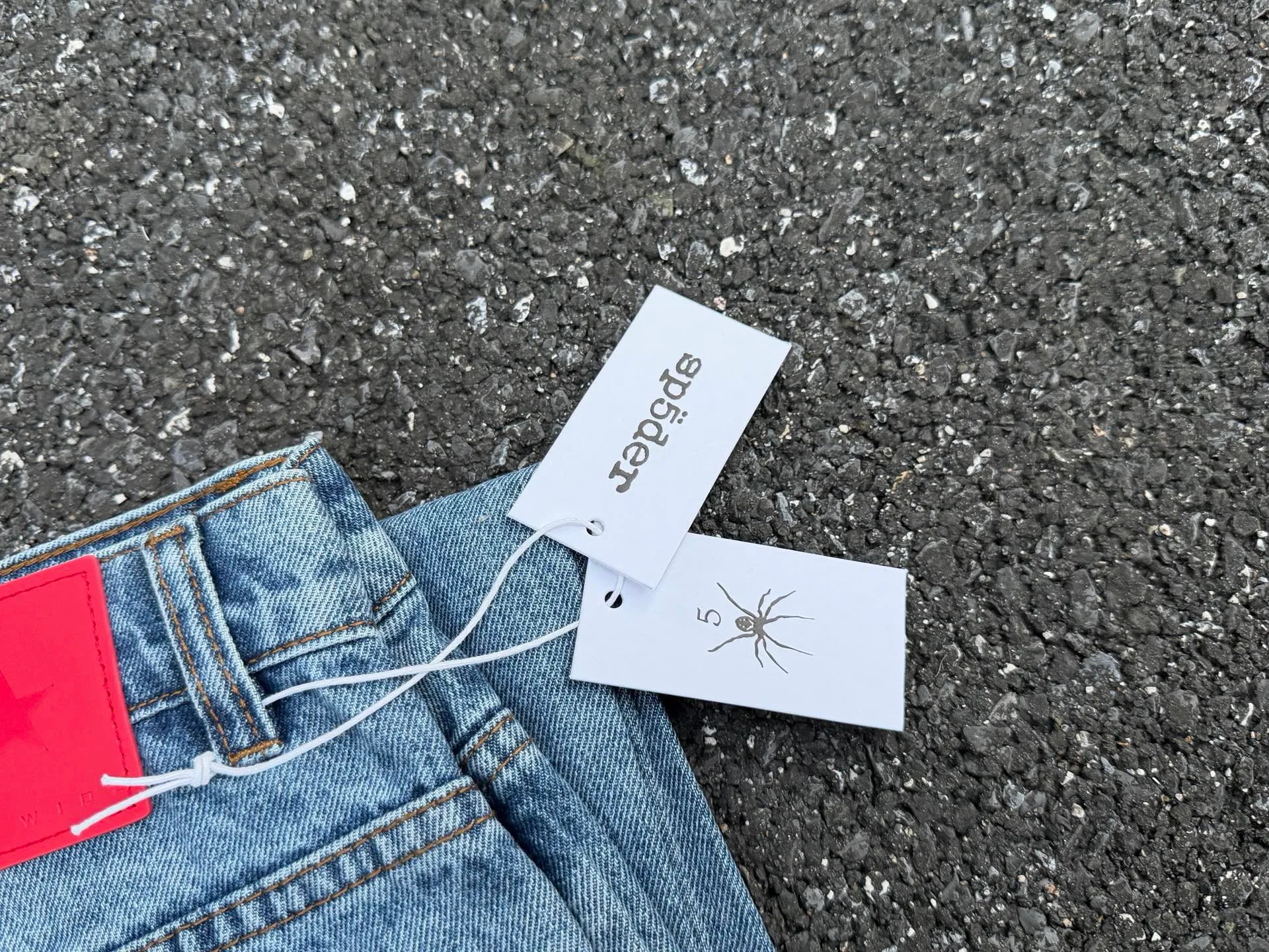 P250 (original outdoor picture direct) top version Sp10der street fashion brand foam printed big star washed and distressed casual jeans for men and women, size: 28 30 32 34 36