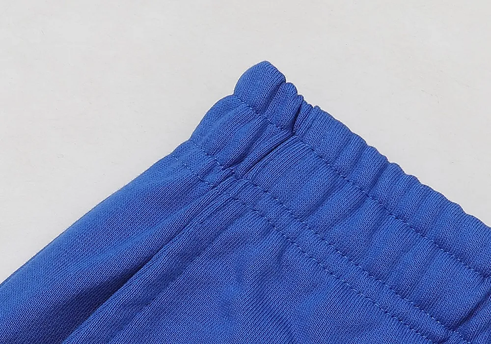 No. 8306 trousers, batch 220, Young Thug Bieber same style Sp10der 555555 foam printing high quality pure cotton terry hoodie sweatshirt for men and women Color: blue; Size: S M L XL