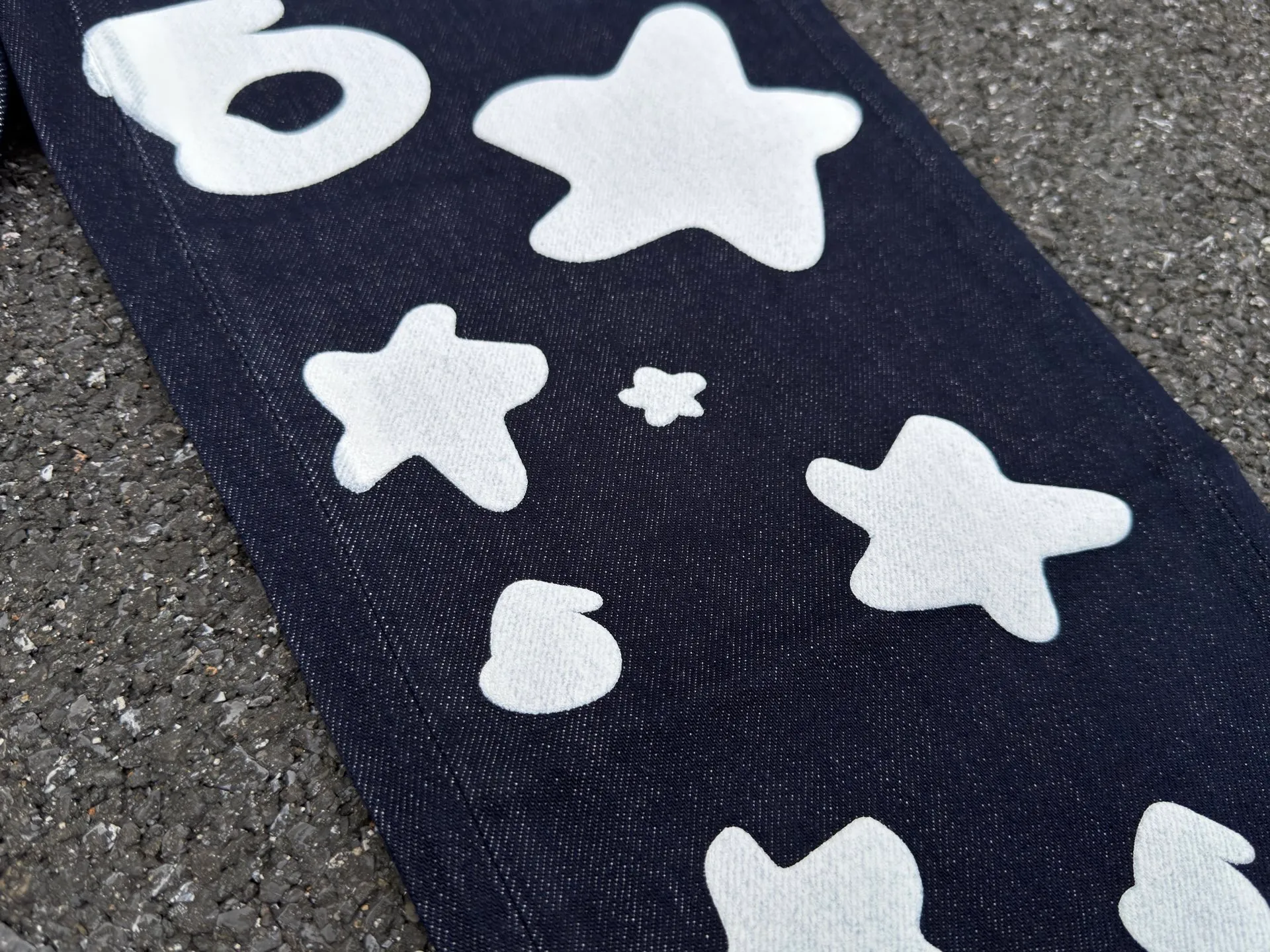 P250 (Outdoor original picture direct) top version Sp10der street fashion brand foam printed big star washed and distressed casual jeans for men and women color: raw cow color code number: 28 30 32 34 36