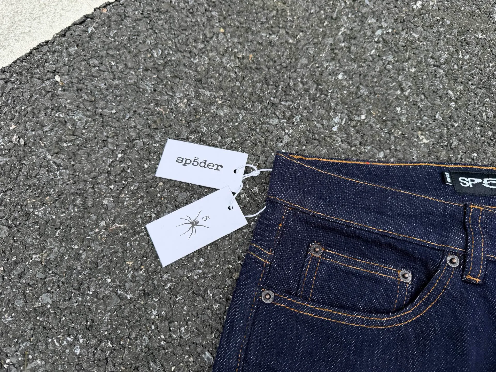 -Size details P250 (original outdoor picture direct) top version Sp10der street fashion brand foam printed big star washed and distressed casual jeans for men and women color: raw cow color code number: 28 30 32 34 36