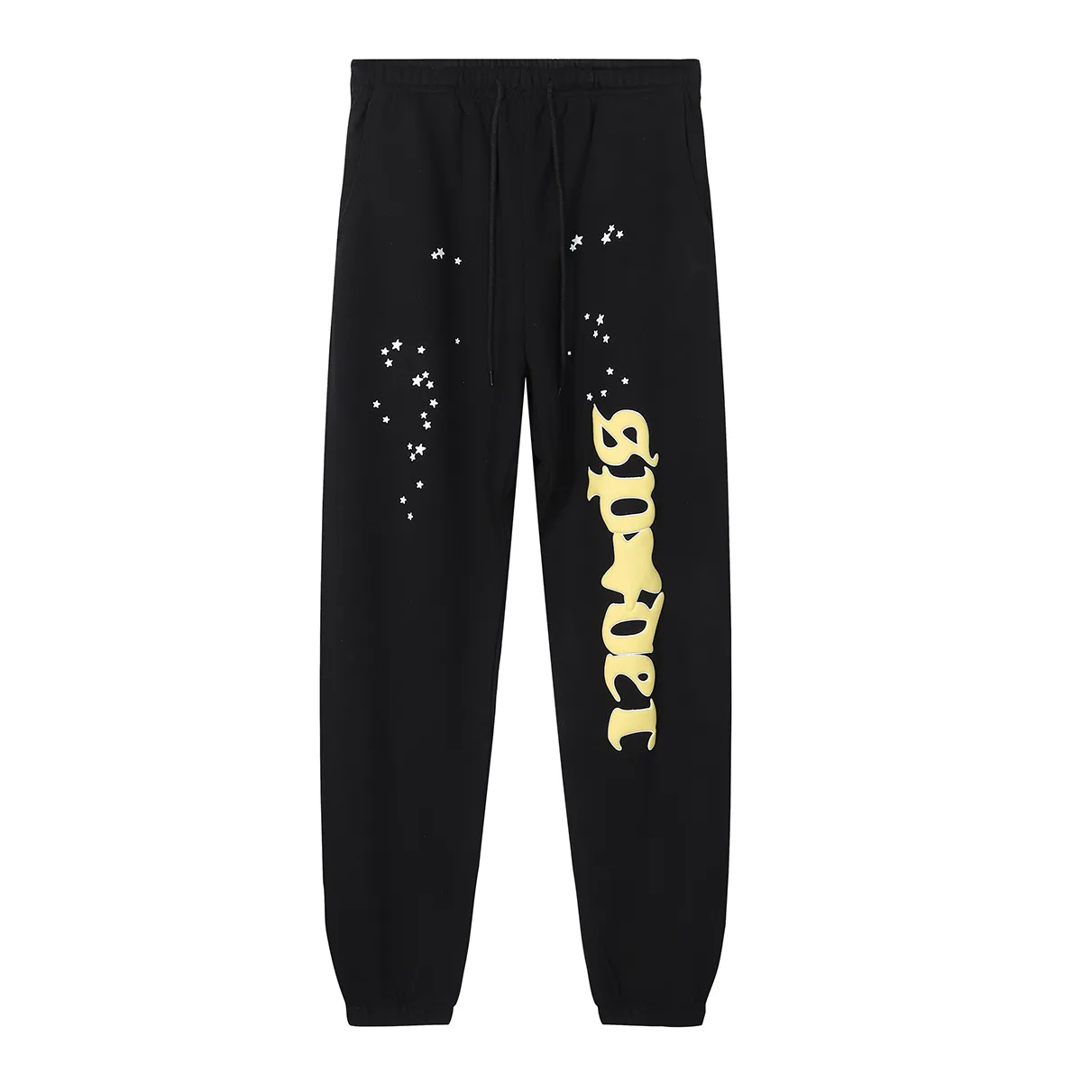 No. hooded 8219, trousers 8319, American fashion Sp10der Worldwide 555 555 Jeffery star foam spider web print high quality hoodie sweatshirt clothes 110 pants 110 color: black; size: S M L XL