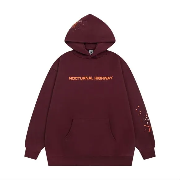 P170 new sweatshirt model number S22 Sp10der 555 black maroon