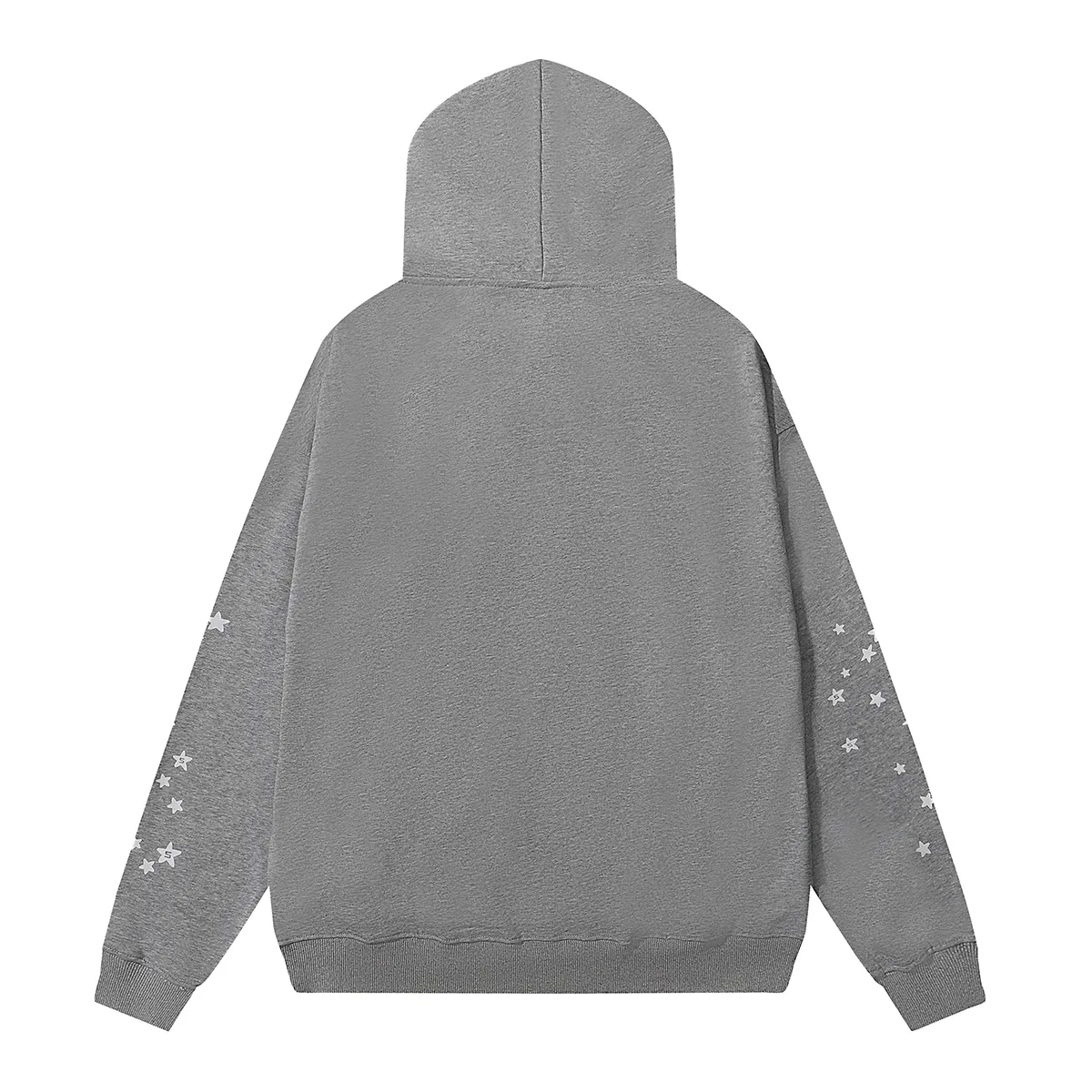 110+110 No. hooded 8218, trousers 8318, Mechao Sp10der 555 555 solid color spider web foam printed high quality cotton hoodie sweatshirt Color: black, gray; Size: S M L XL