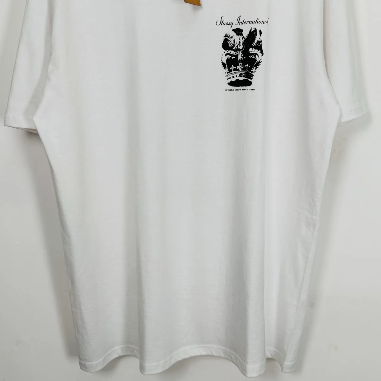 Crown Dog T-shirt STUSSY SS25 DOG CROWN TEE Black and White S- XL