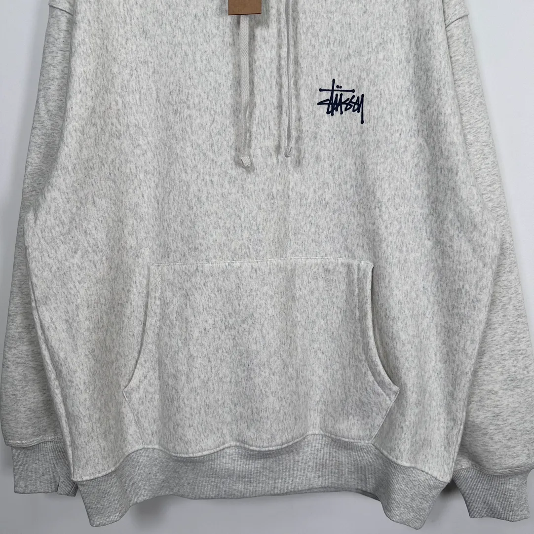 Graffiti word sweatshirt Stussy FW24 BUILT IN USA HOODIE English logo on the back plus velvet hooded sweatshirt/hoodie black gray blue S-XL