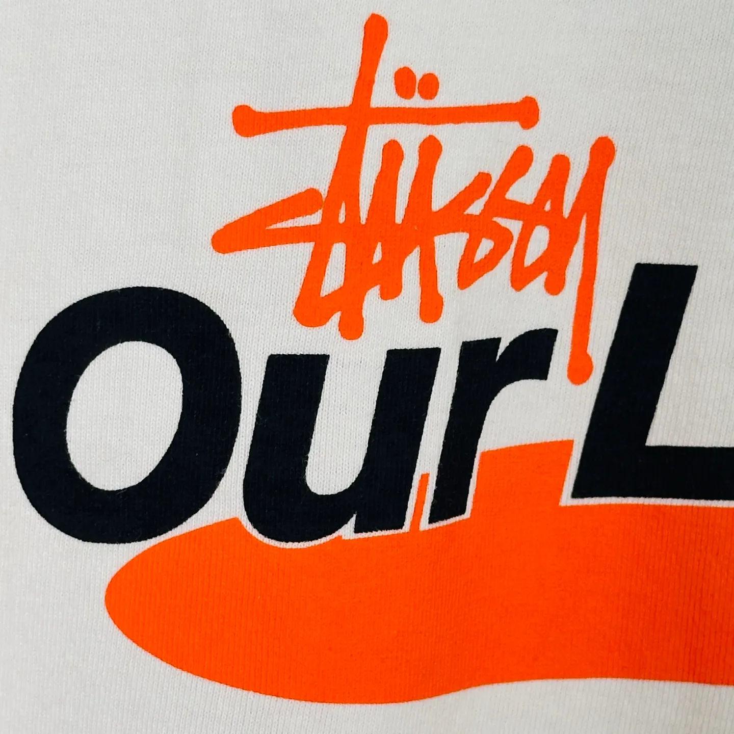 OL joint T-shirt STUSSY x OUR LEGACY joint model SS25 WORK SHOP SWIRL TEE PIGMENT DYED printed short-sleeved TEE off-white black S- XL