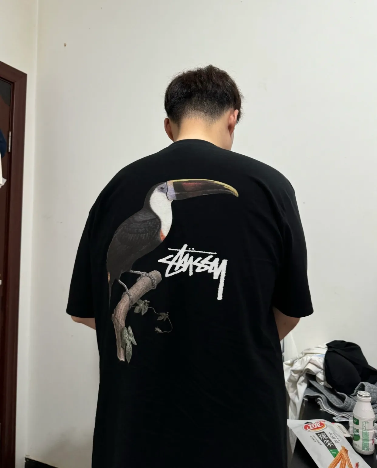 STUSSY SS24 Animal Series TOUCAN TEE Toucan T-shirt Black and White S-XL