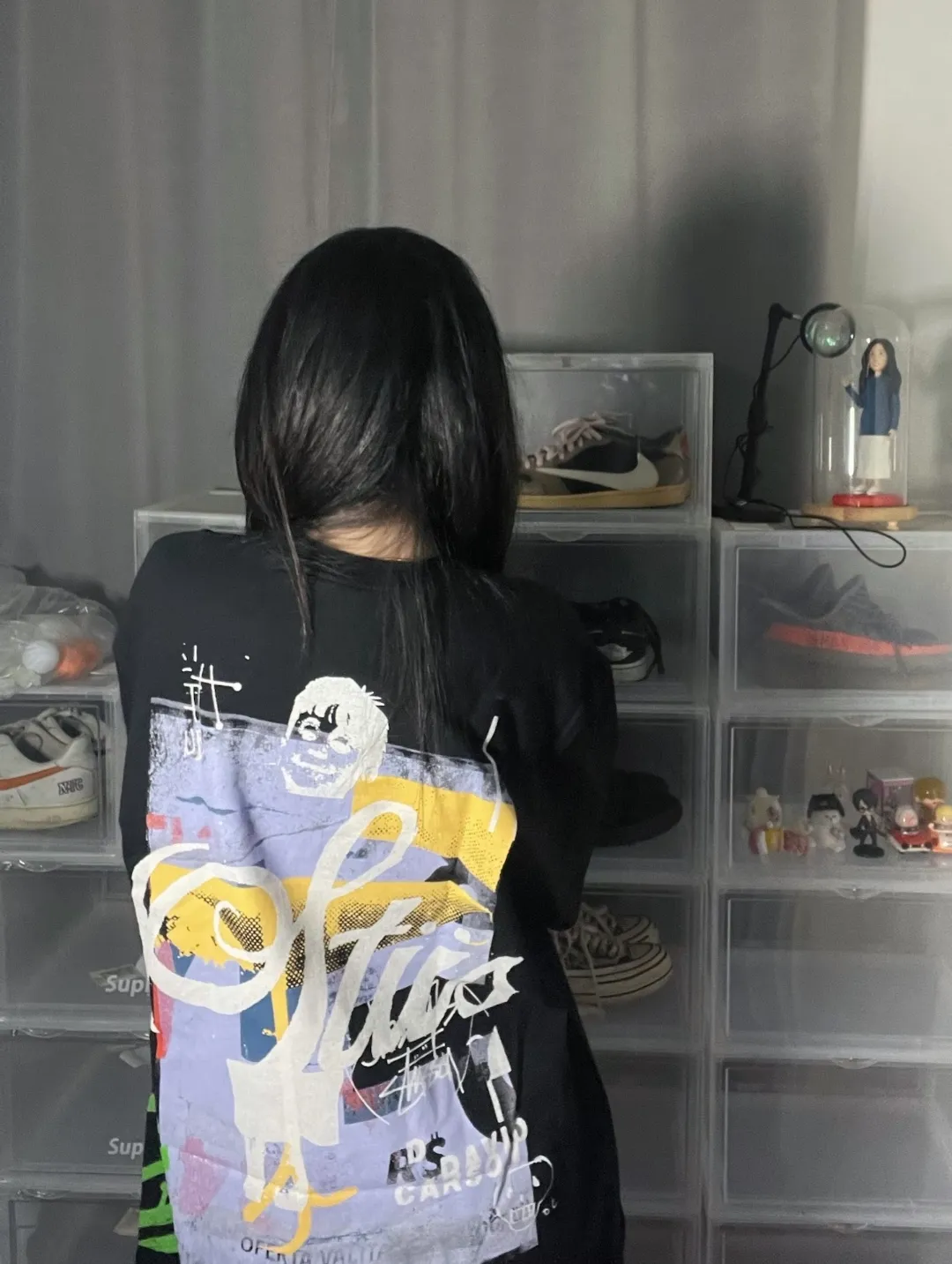 STUSSY X DAVID SS24 joint model CARSON DINO TEE dinosaur digital print short-sleeved Tee black and white S-XL