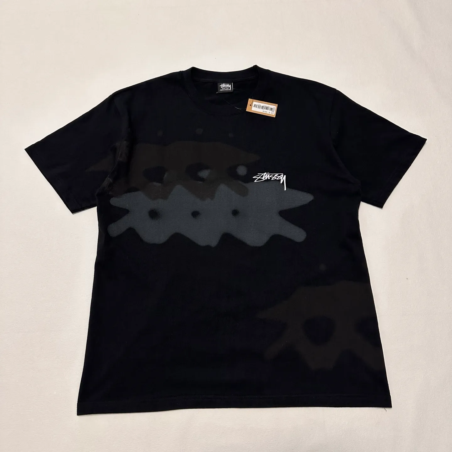 Surfer T-shirt STUSSY SS25 LOW TIDE TEE dyed design American retro short-sleeved black and white S-XL