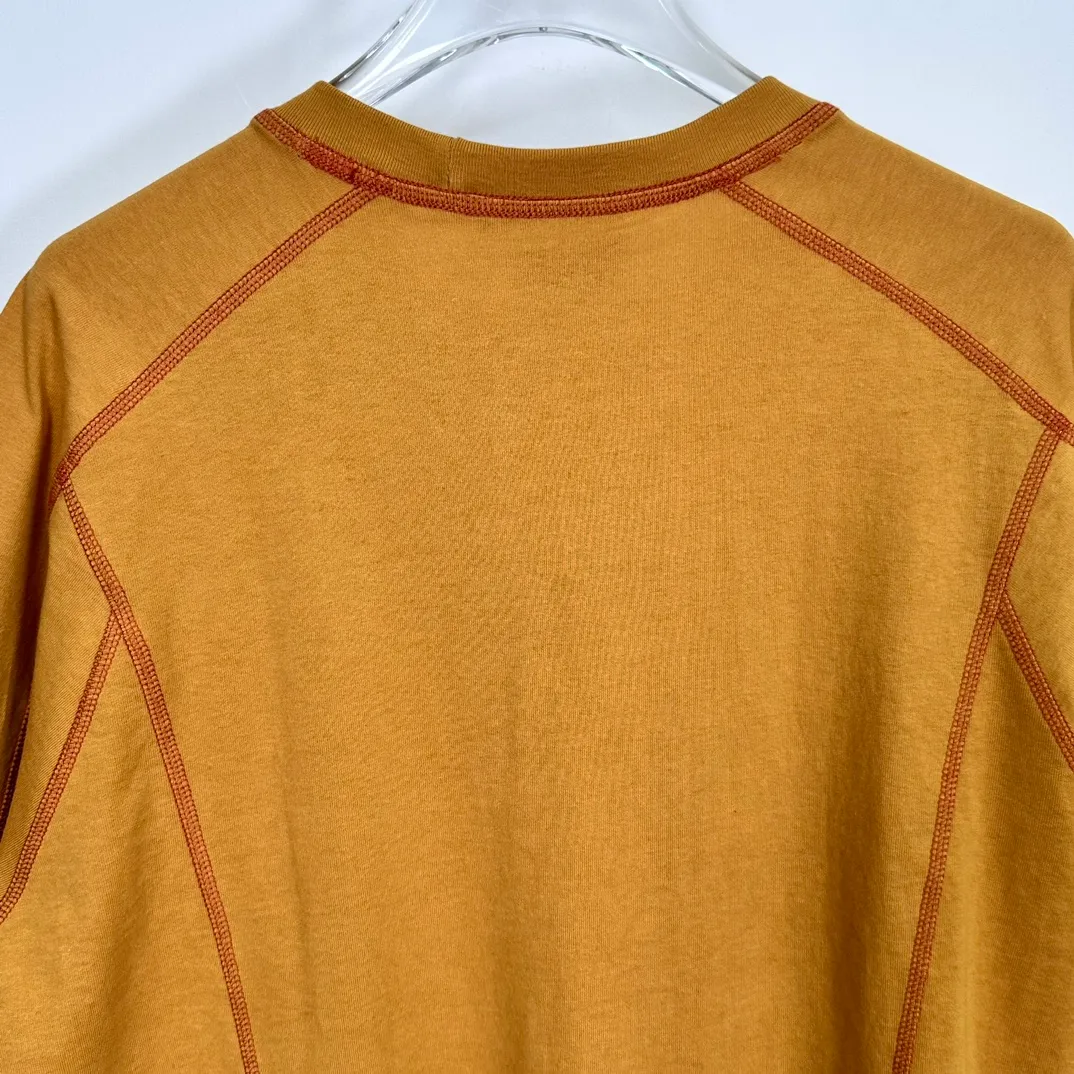 STUSSY SS24 WAVE COTTON CREW TEE Top-stitched Micro Label T-shirt Black Blue Mustard Yellow S-XL Original Same 240g Weight