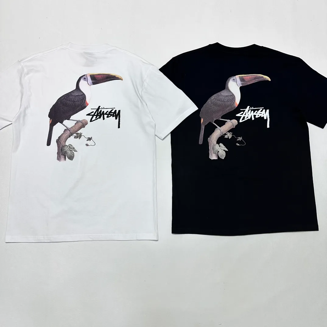 STUSSY SS24 Animal Series TOUCAN TEE Toucan T-shirt Black and White S-XL