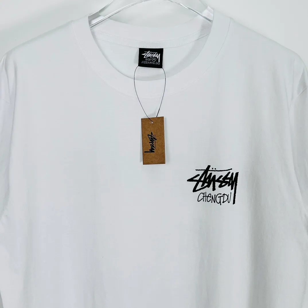 STUSSY FW24 CHENGDU TEE Classic Chengdu limited short-sleeved TEE black and white S-XL