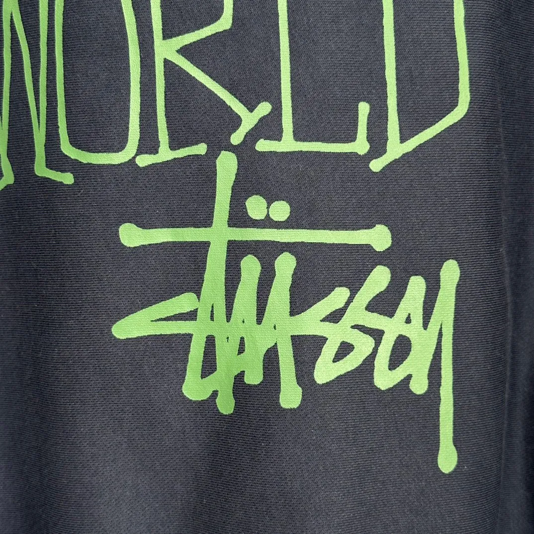 Graffiti word sweatshirt Stussy FW24 BUILT IN USA HOODIE English logo on the back plus velvet hooded sweatshirt/hoodie black gray blue S-XL