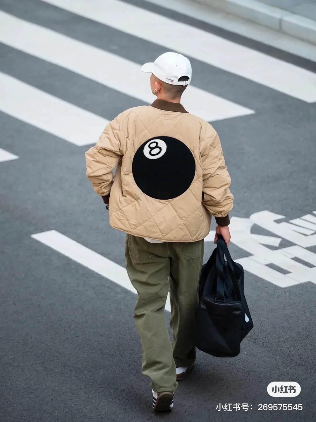 STUSSY 23FW 🎱 BALL QUILTED LINER JACKET Black 8 billiard zipper cotton coat/jacket Size: Black S M Khaki M L XL