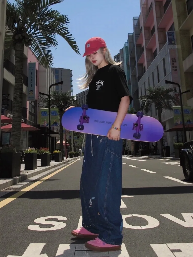 Retro lettering T-shirt STUSSY SS25 CLASSIC GEAR TEE PIGMENT DYED Classic lettering printed short sleeves black off-white S- XL