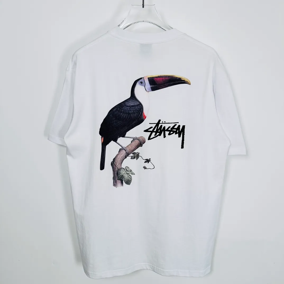 STUSSY SS24 Animal Series TOUCAN TEE Toucan T-shirt Black and White S-XL