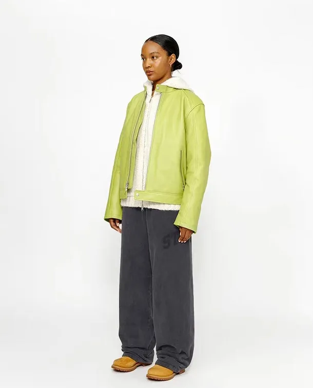 Washed sweatpants STUSSY FW24 FLEECE PANT FADED GRAPHIC loose thin velvet sweatpants with logo on the side, washed black S- XL