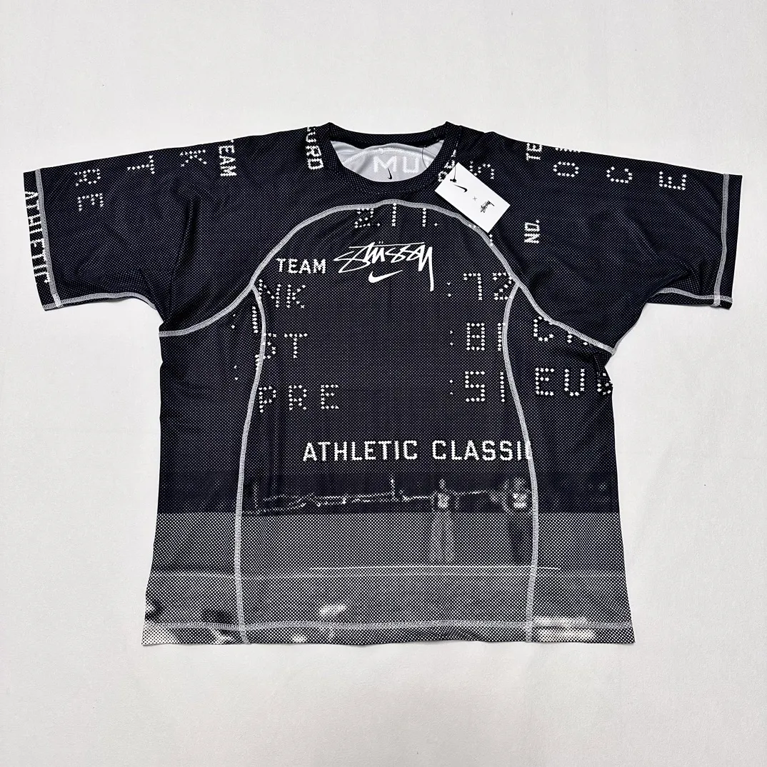 Replacement order and return of goods! Nike x Stüssy joint model printed quick-drying short-sleeved T-shirt for men and women, black S-XL