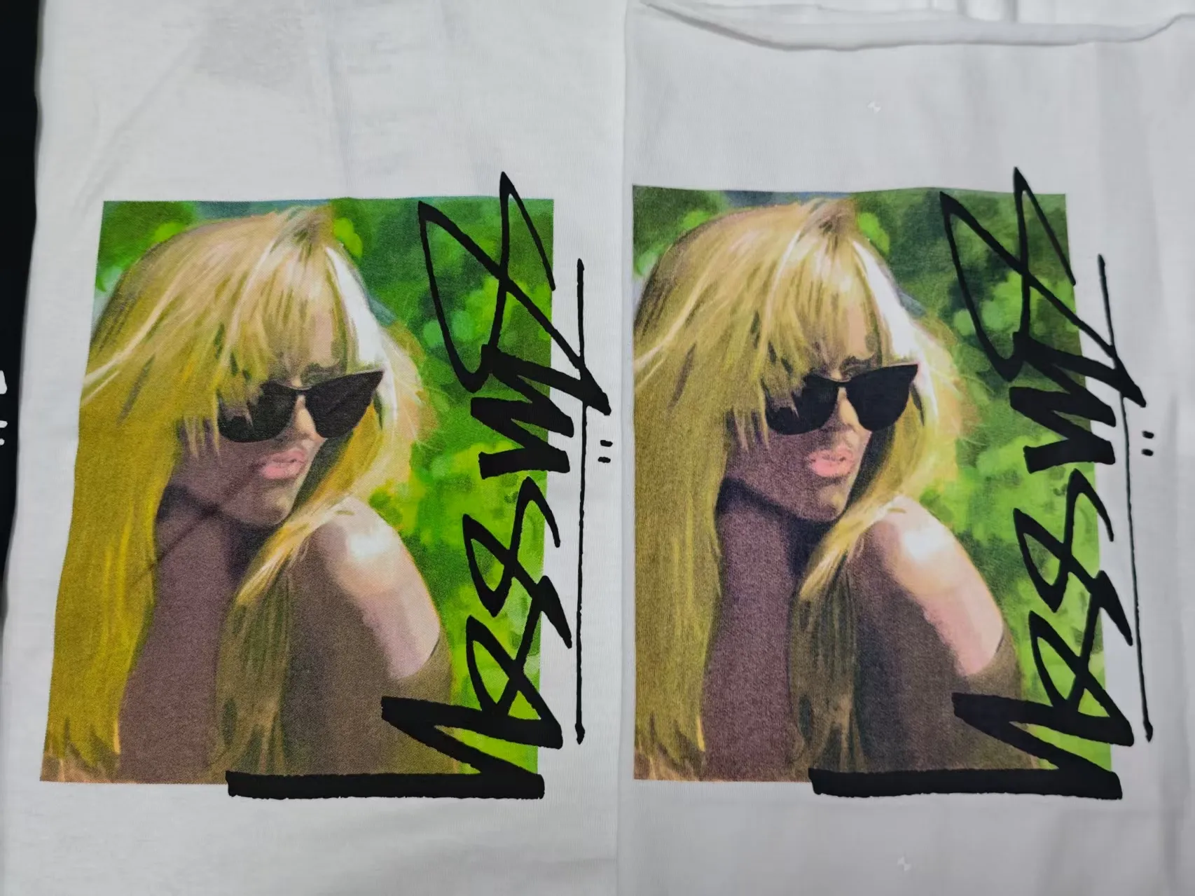 New model preview: T-shirt for blonde beauty STUSSY SS25 LAURA TEE. It is very eye-catching, unique and very summery. It is a short-sleeved shirt that looks great on both boys and girls. The color is a bit off, so you need to adjust it when printing large quantities.