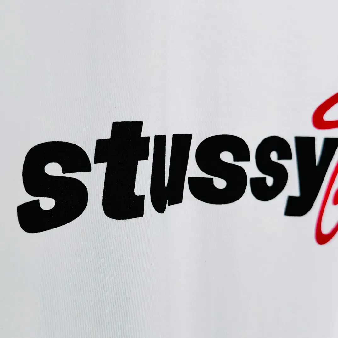 Stussy SS24 SPORT SCRIPT TEE logo letter print sports short-sleeved T-shirt, same style for men and women, black and white S- XL