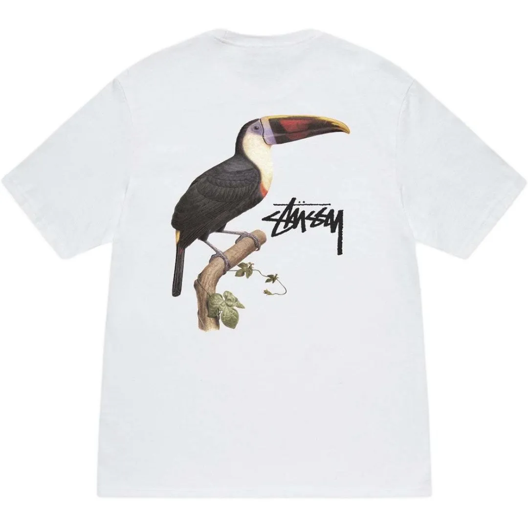 STUSSY SS24 Animal Series TOUCAN TEE Toucan T-shirt Black and White S-XL
