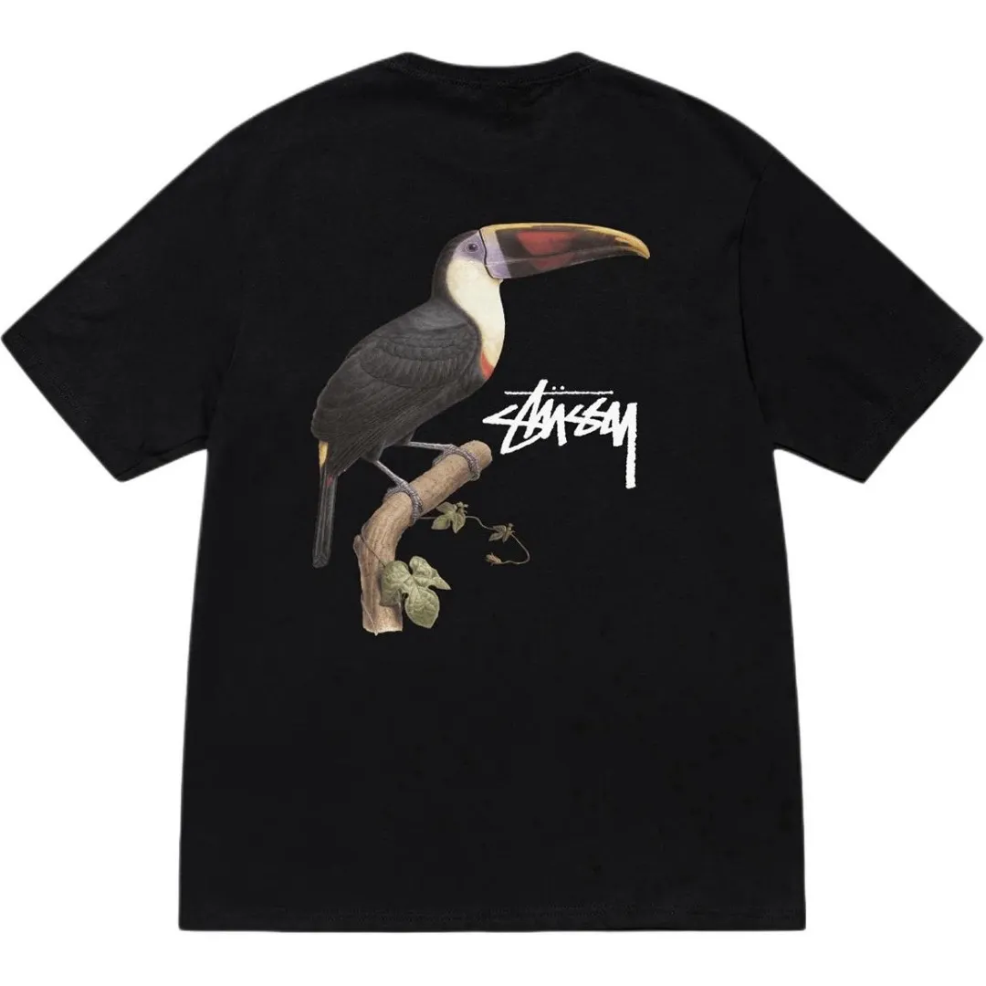 STUSSY SS24 Animal Series TOUCAN TEE Toucan T-shirt Black and White S-XL