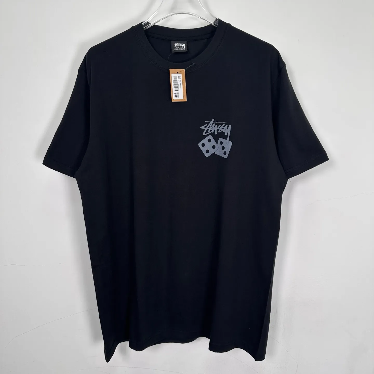 STUSSY SS25 DICE TEE PIGMENT DYED dice letter pattern printed short-sleeved T-shirt black off-white S-XL