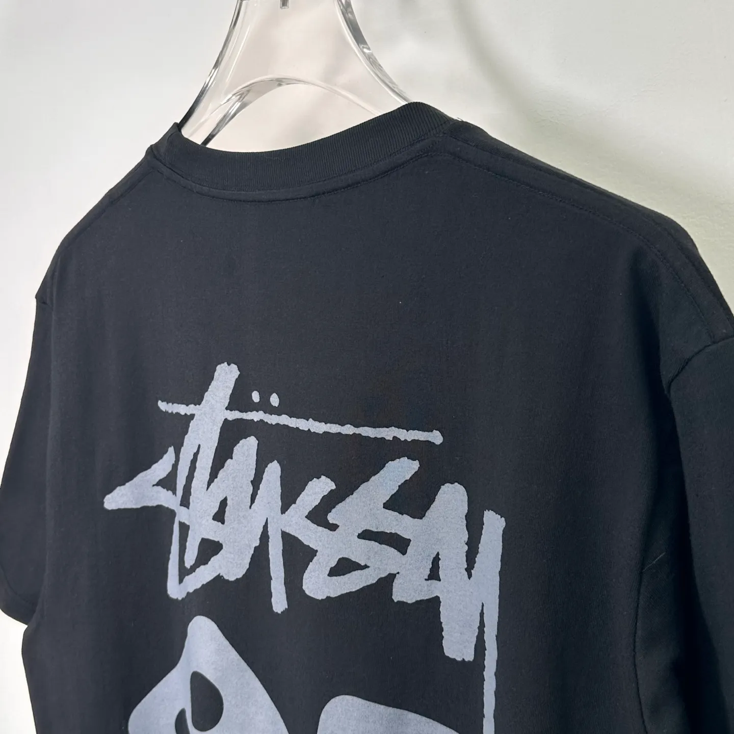 STUSSY SS25 DICE TEE PIGMENT DYED dice letter pattern printed short-sleeved T-shirt black off-white S-XL