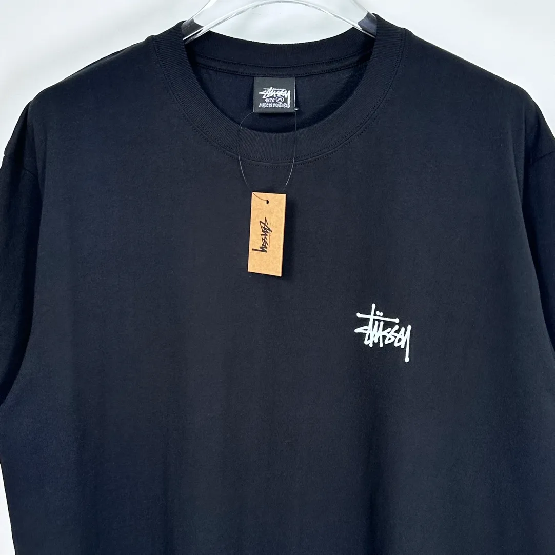 STUSSY SS24 SUNSET TEE Sunset Coconut Beach View T-shirt Black and White S-XL