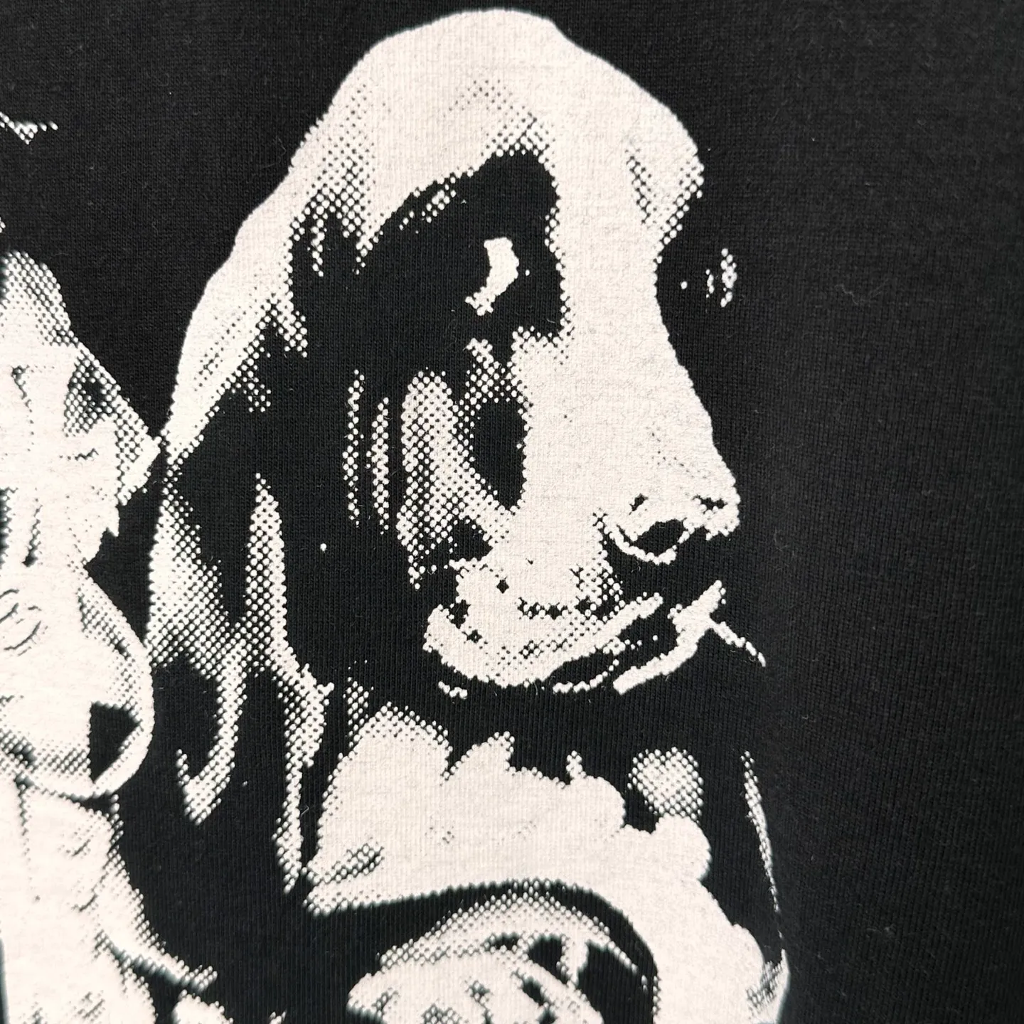 Spot goods! Crown Dog T-shirt STUSSY SS25 DOG CROWN TEE Black and White S- XL