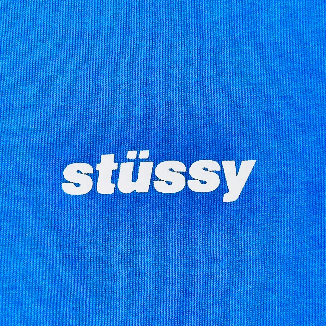 STUSSY SS24 WAVE COTTON CREW TEE Top-stitched Micro Label T-shirt Black Blue Mustard Yellow S-XL Original Same 240g Weight