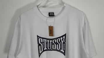 Replacement order and return of goods! Champion flag T-shirt STUSSY FW24 CHAMPION TEE black and white S-XL