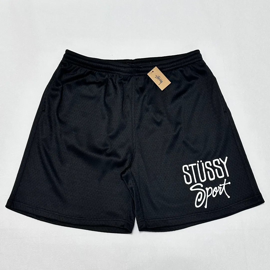 STUSSY SS24 SPORT SHORT casual mesh shorts black S-XL