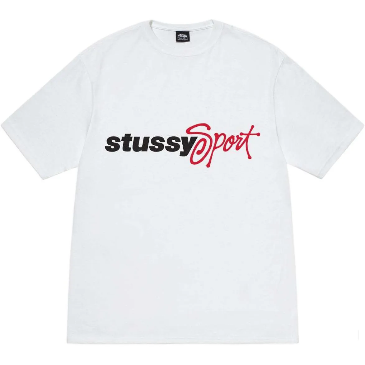 Stussy SS24 SPORT SCRIPT TEE logo letter print sports short-sleeved T-shirt, same style for men and women, black and white S- XL