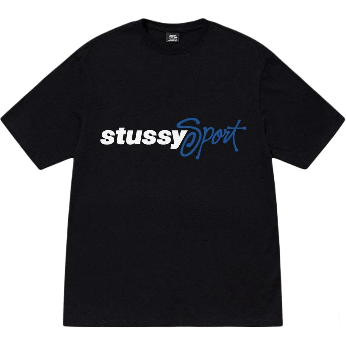 Stussy SS24 SPORT SCRIPT TEE logo letter print sports short-sleeved T-shirt, same style for men and women, black and white S- XL