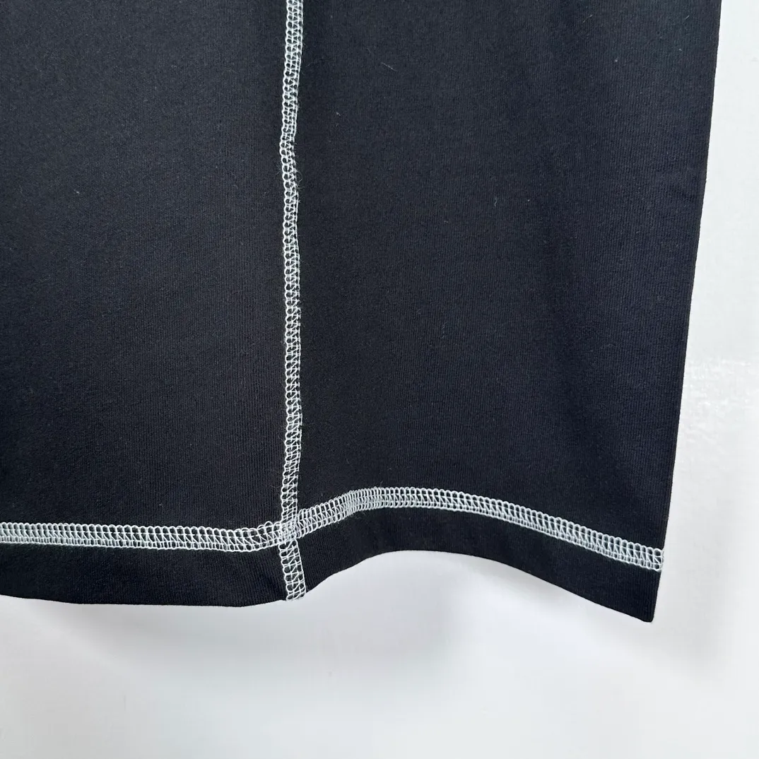 STUSSY SS24 WAVE COTTON CREW TEE Top-stitched Micro Label T-shirt Black Blue Mustard Yellow S-XL Original Same 240g Weight
