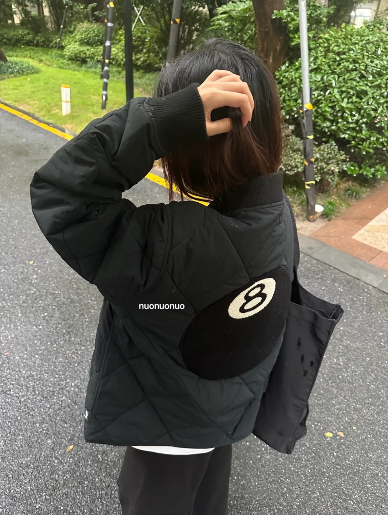 STUSSY 23FW 🎱 BALL QUILTED LINER JACKET Black 8 billiard zipper cotton coat/jacket Size: Black S M Khaki M L XL