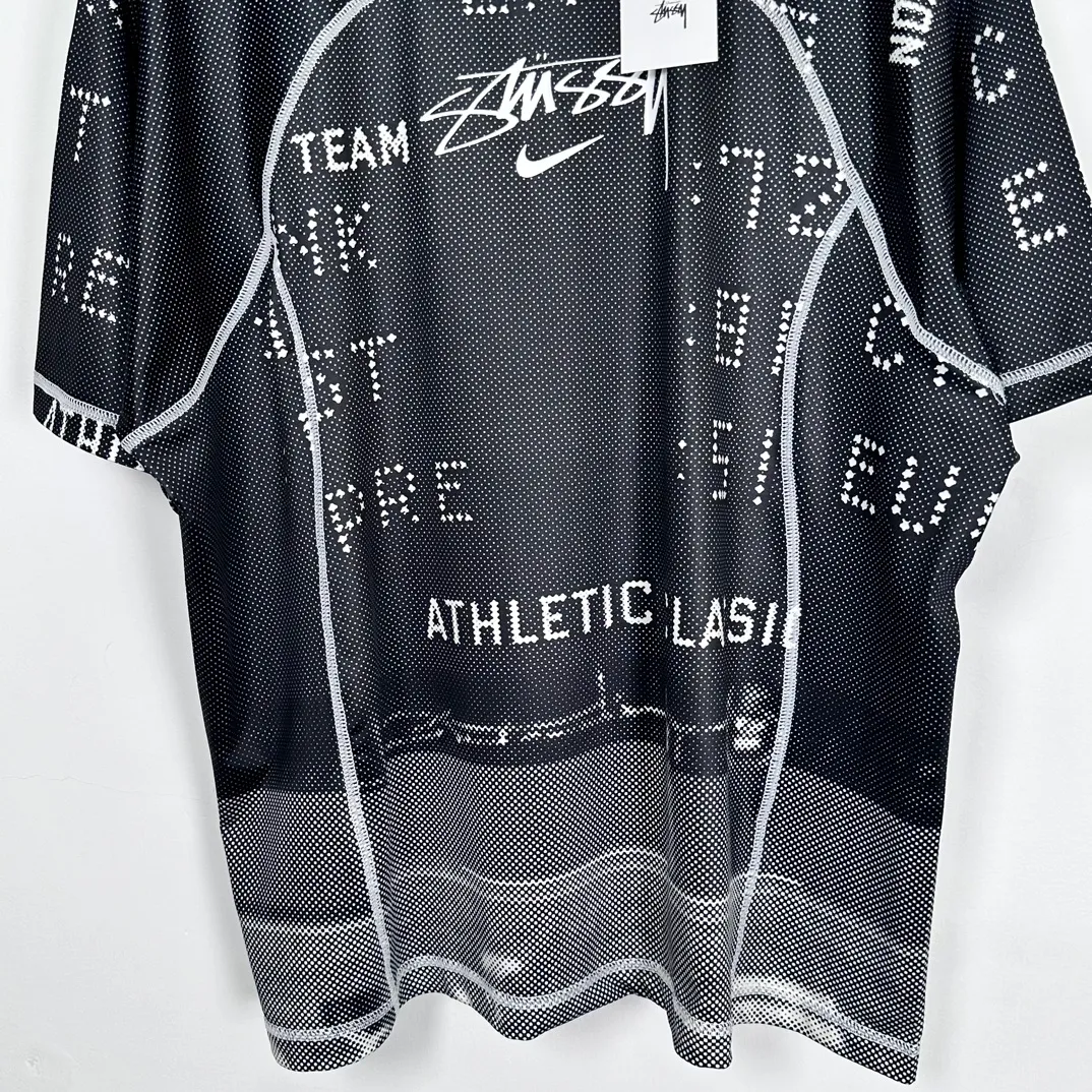 Nike x Stüssy joint model printed quick-drying short-sleeved T-shirt for men and women, black S-XL