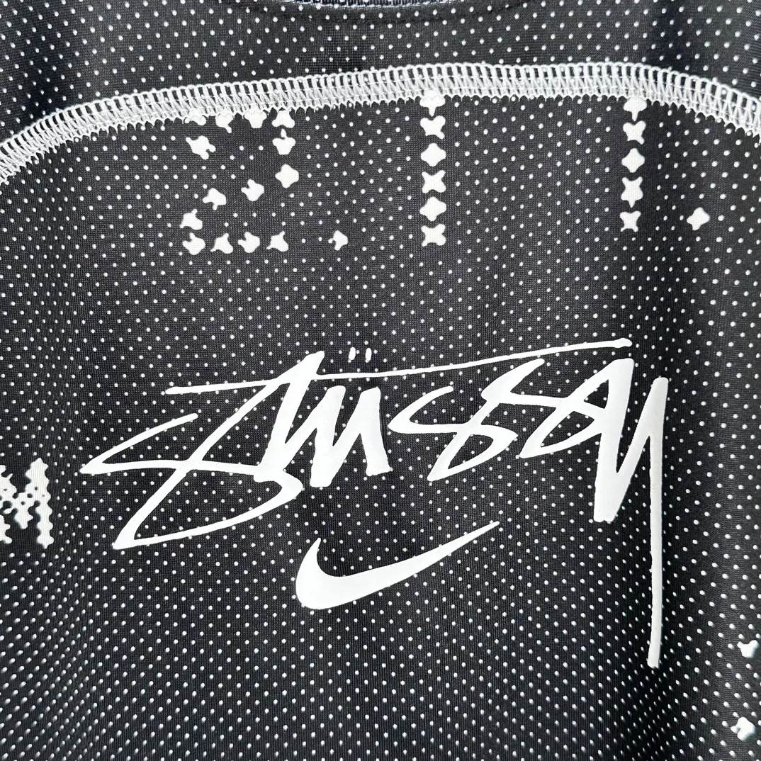 Nike x Stüssy joint model printed quick-drying short-sleeved T-shirt for men and women, black S-XL