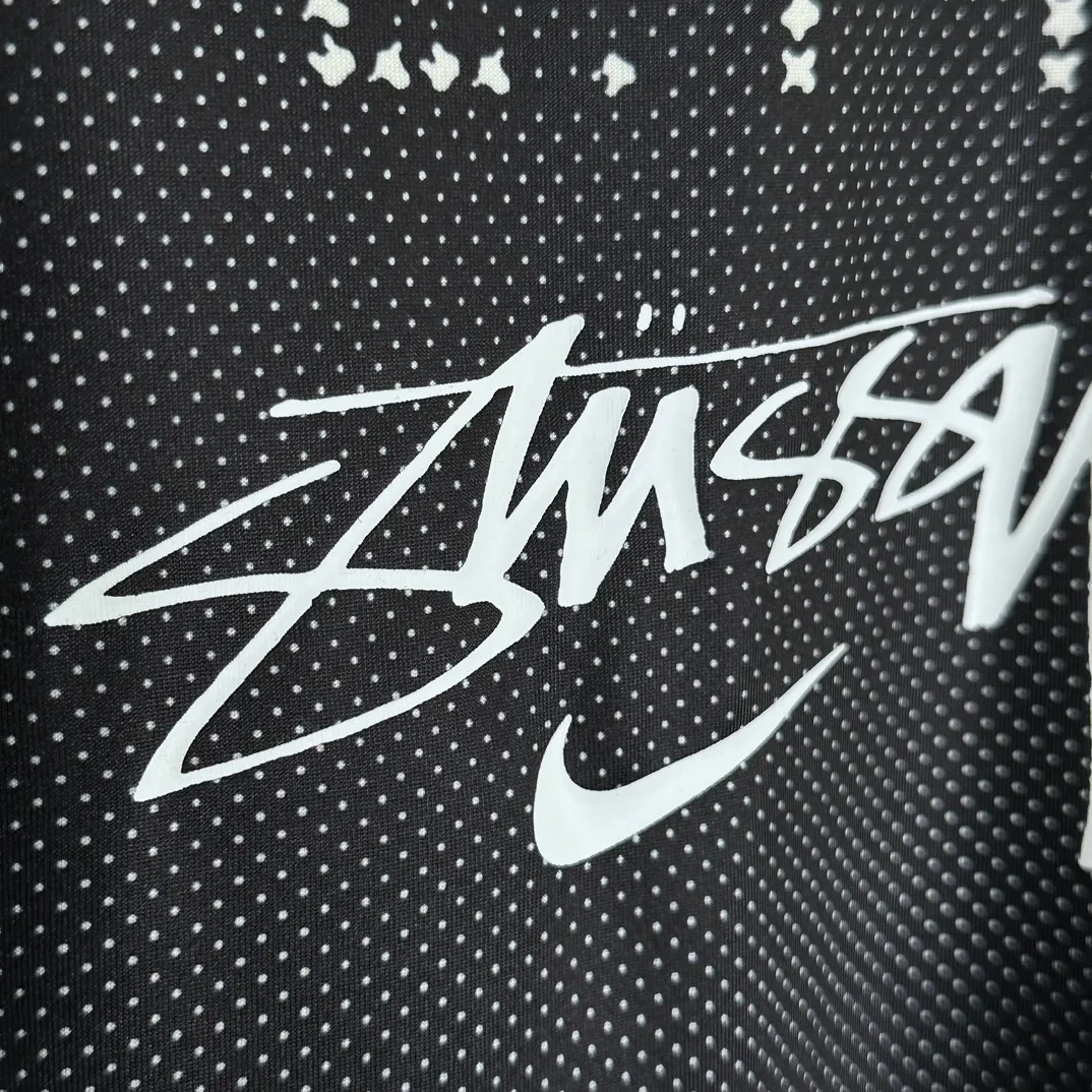 Nike x Stüssy joint model printed quick-drying short-sleeved T-shirt for men and women, black S-XL