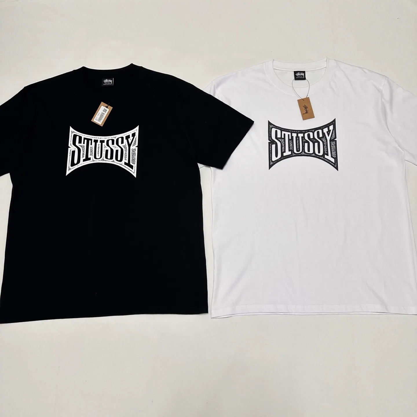 Replacement order and return of goods! Champion flag T-shirt STUSSY FW24 CHAMPION TEE black and white S-XL