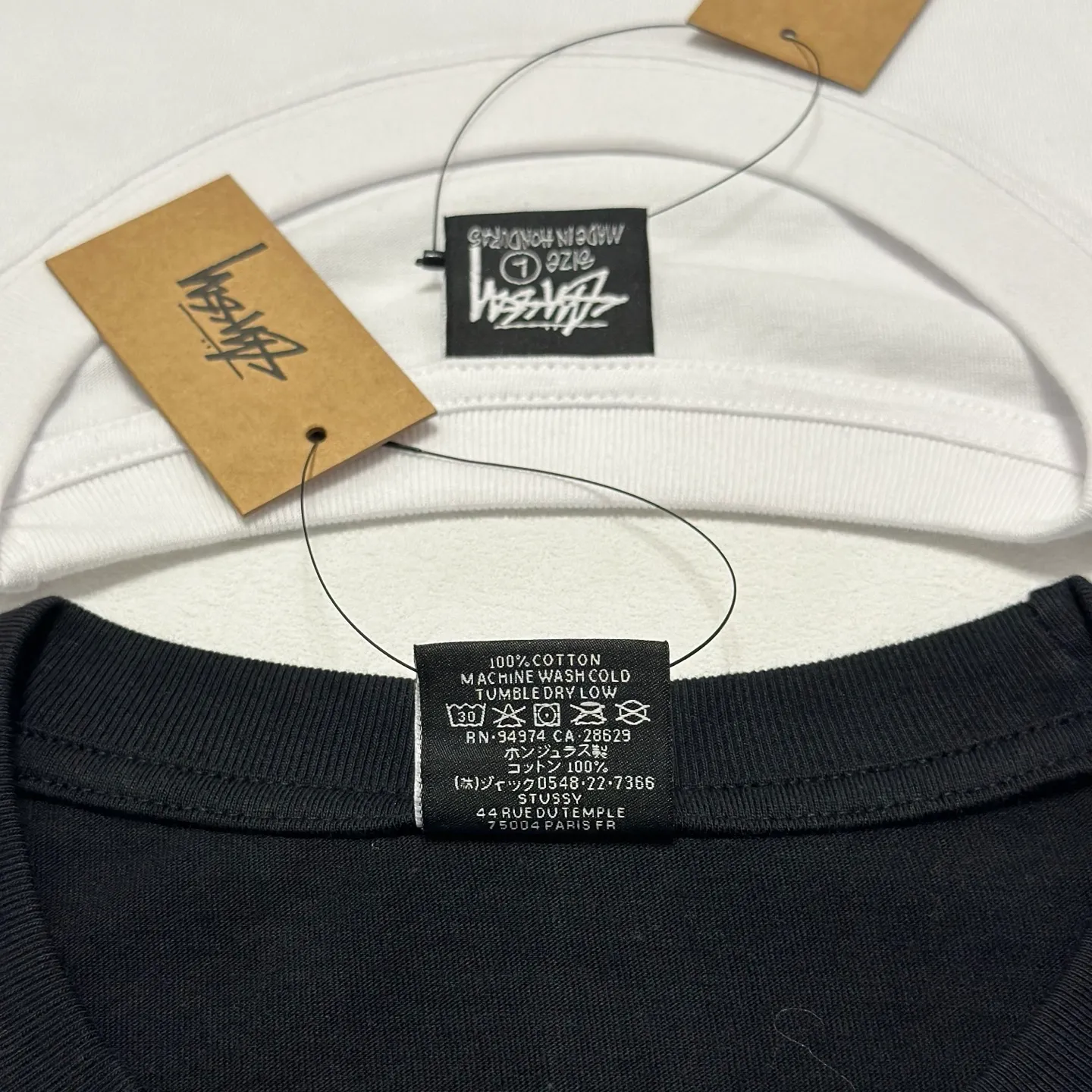 Replacement order and return of goods! Champion flag T-shirt STUSSY FW24 CHAMPION TEE black and white S-XL