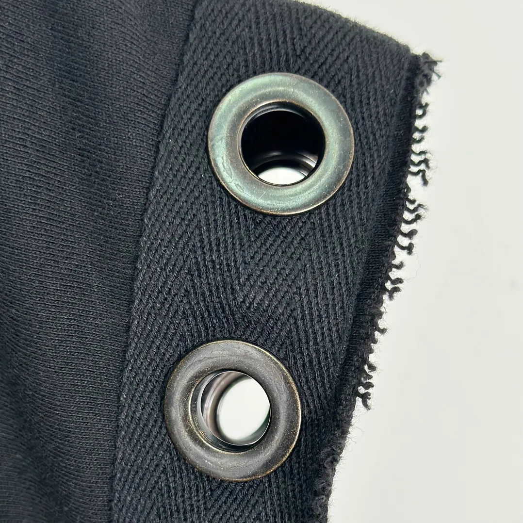 Stussy x JUNYA WATANABE Hooded Vest joint logo eyelet raw edge hooded sweatshirt vest black S-XL