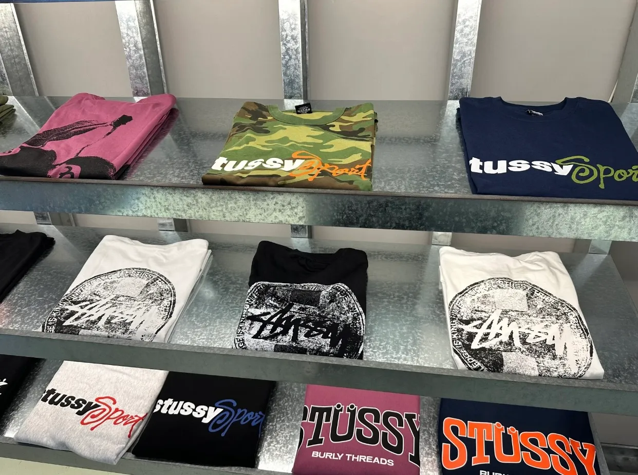 Stussy SS24 SPORT SCRIPT TEE logo letter print sports short-sleeved T-shirt, same style for men and women, black and white S- XL