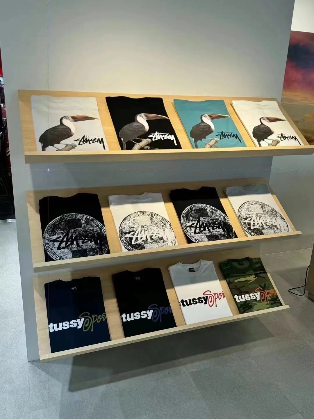 Stussy SS24 SPORT SCRIPT TEE logo letter print sports short-sleeved T-shirt, same style for men and women, black and white S- XL