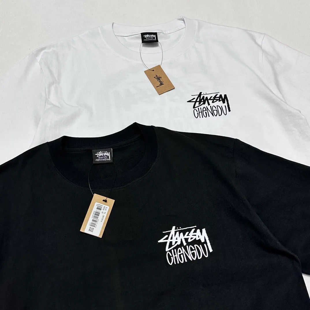 Spot goods! Lion T-shirt STUSSY 24FW CHENGDU CHAPTER TEE Chengdu limited short-sleeved Tee black and white S-XL