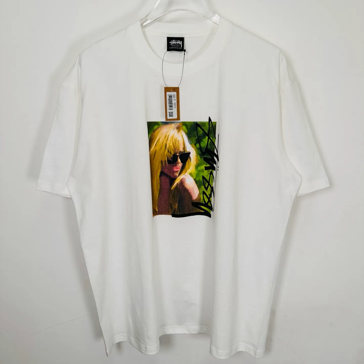 Blonde beauty T-shirt STUSSY SS25 LAURA TEE character print short-sleeved TEE black and white S- XL