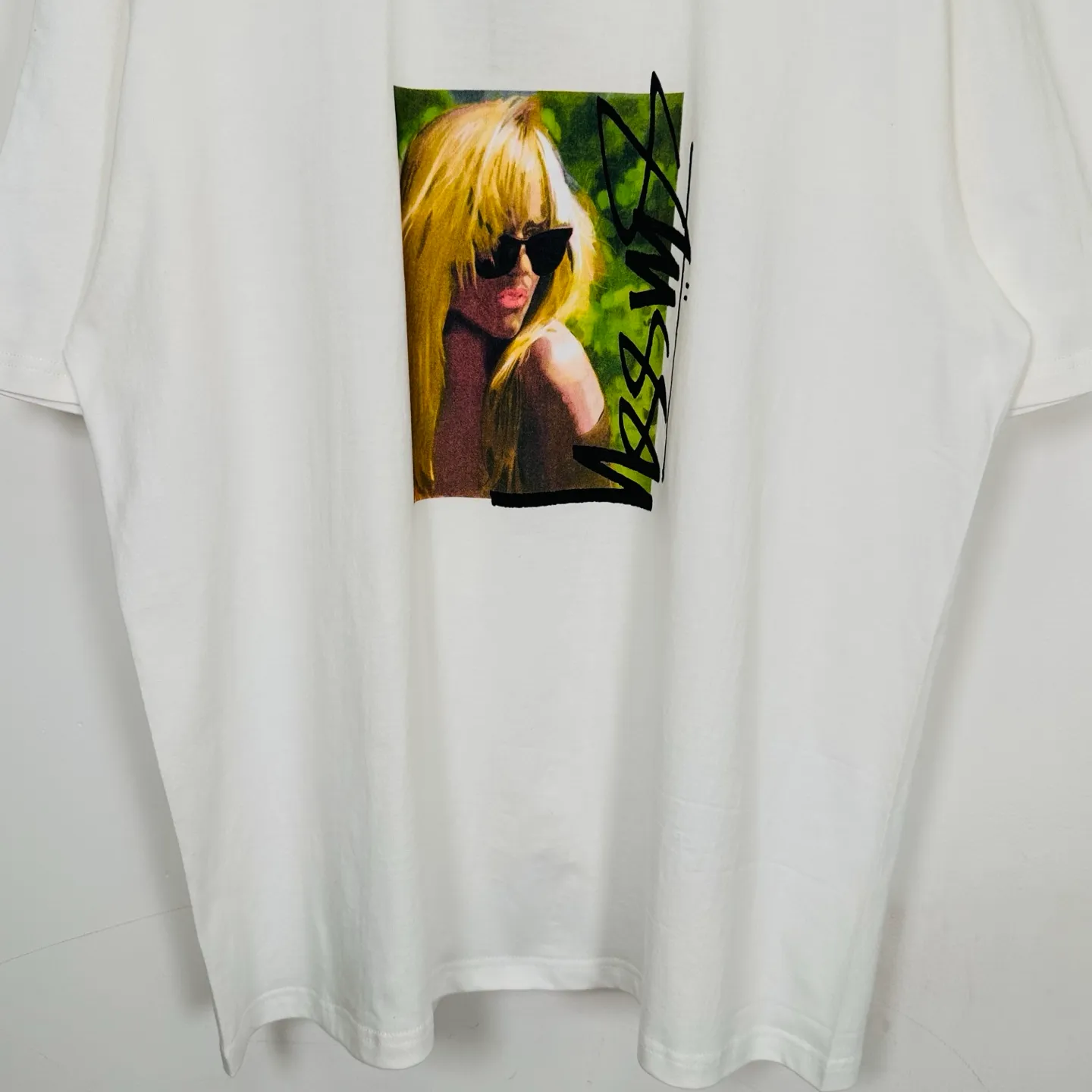 Blonde beauty T-shirt STUSSY SS25 LAURA TEE character print short-sleeved TEE black and white S- XL