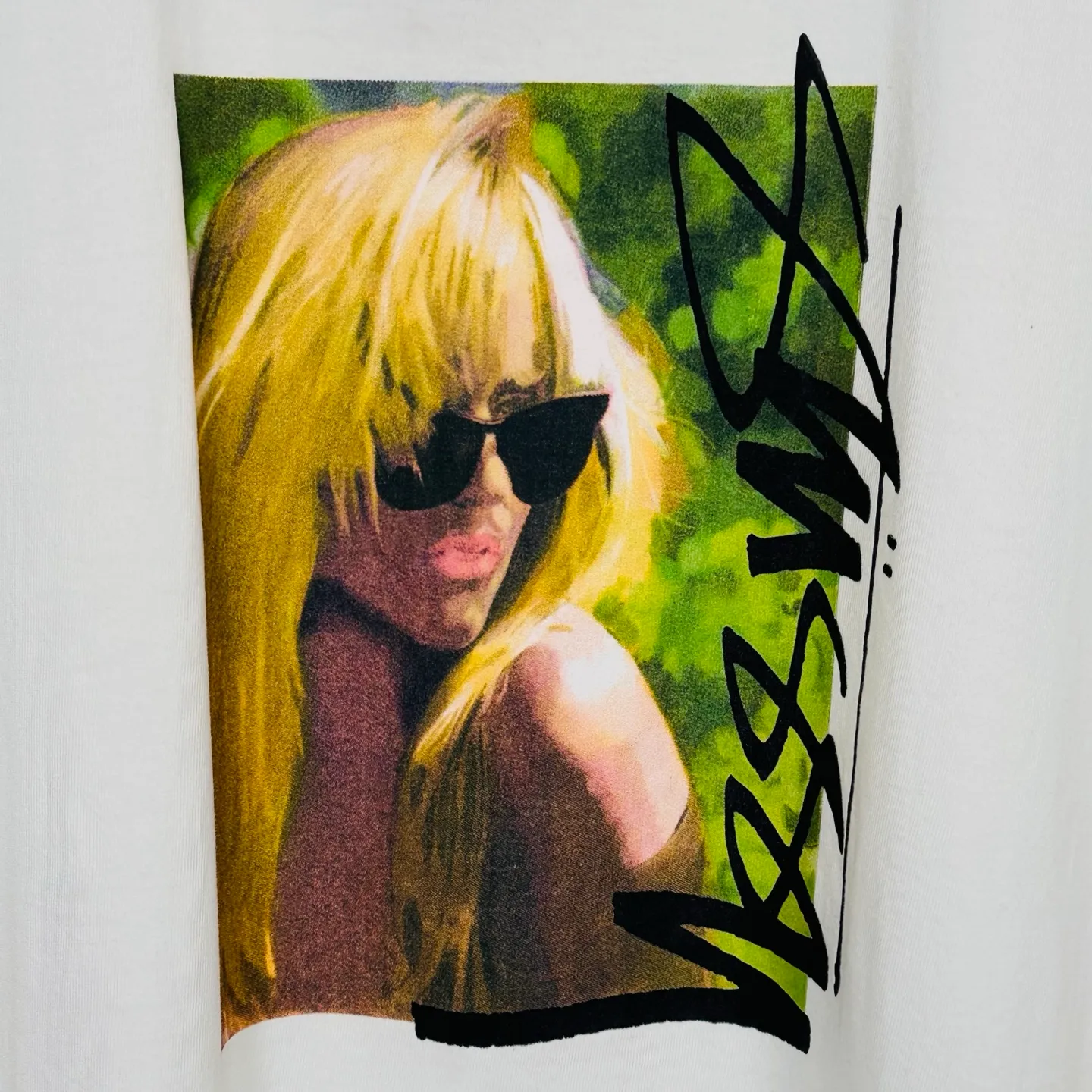 Blonde beauty T-shirt STUSSY SS25 LAURA TEE character print short-sleeved TEE black and white S- XL