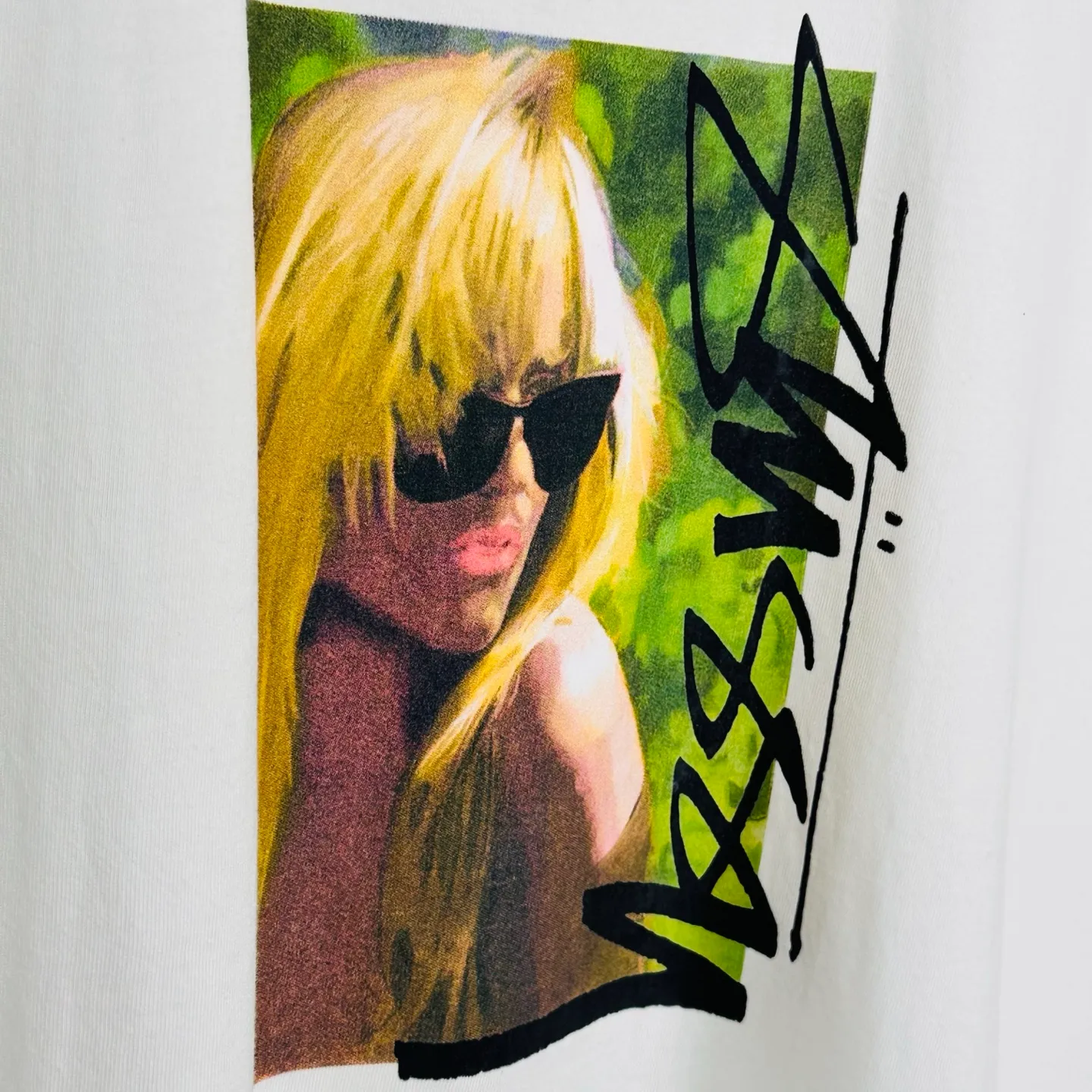 Blonde beauty T-shirt STUSSY SS25 LAURA TEE character print short-sleeved TEE black and white S- XL